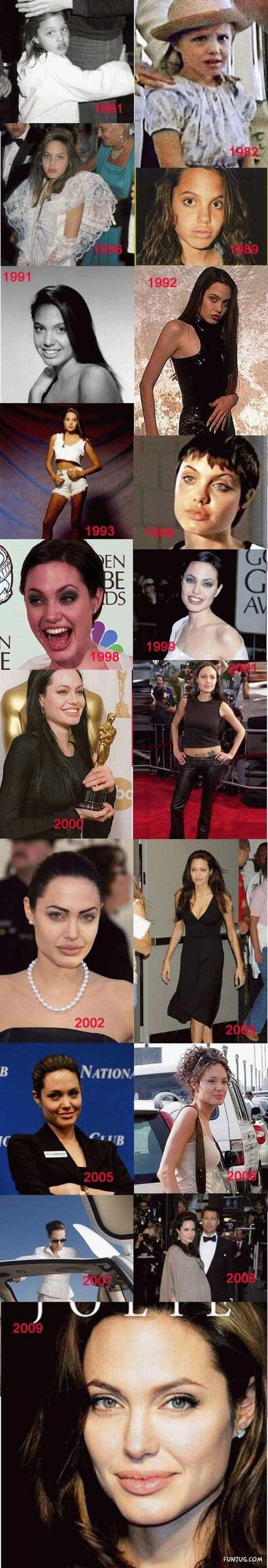 Angelina Jolie - Then and Now