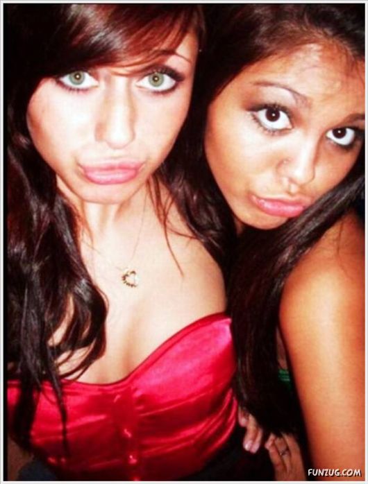 Funny Galz Making Duck Face
