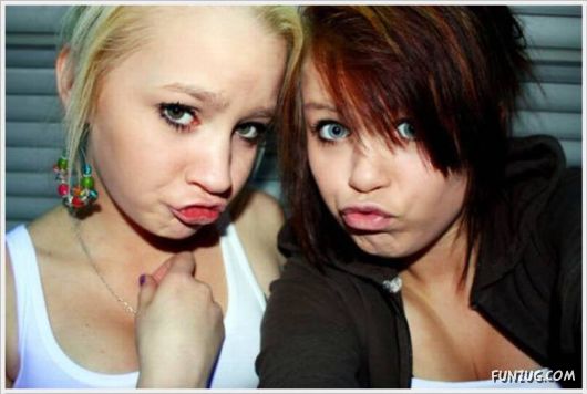 Funny Galz Making Duck Face