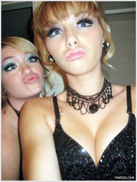 Funny Galz Making Duck Face