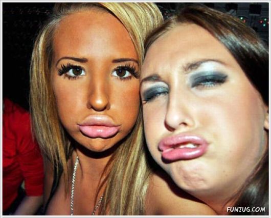 Funny Galz Making Duck Face