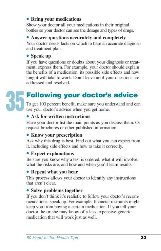 50 Head To Toe Health Tips