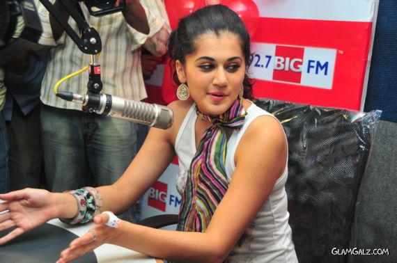Smiling Actress Tapsee Gossiping At Big Fm