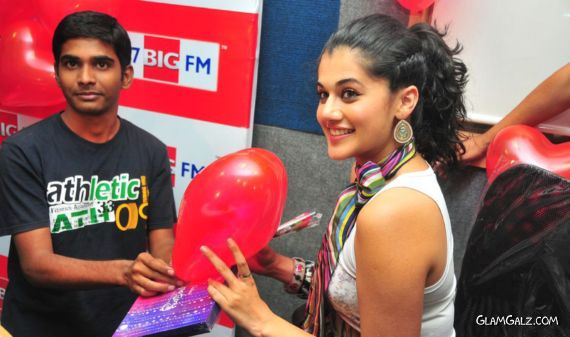 Smiling Actress Tapsee Gossiping At Big Fm