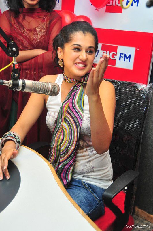 Smiling Actress Tapsee Gossiping At Big Fm