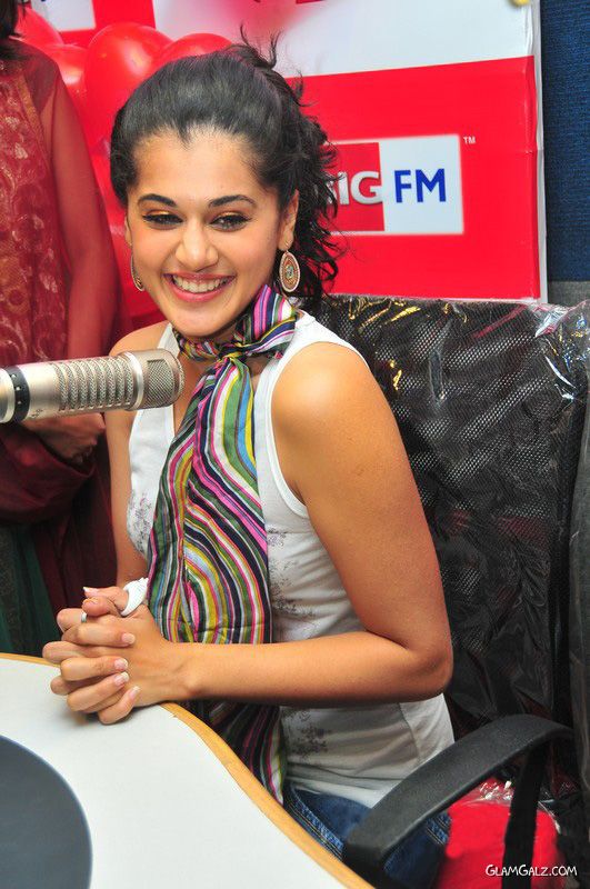 Smiling Actress Tapsee Gossiping At Big Fm